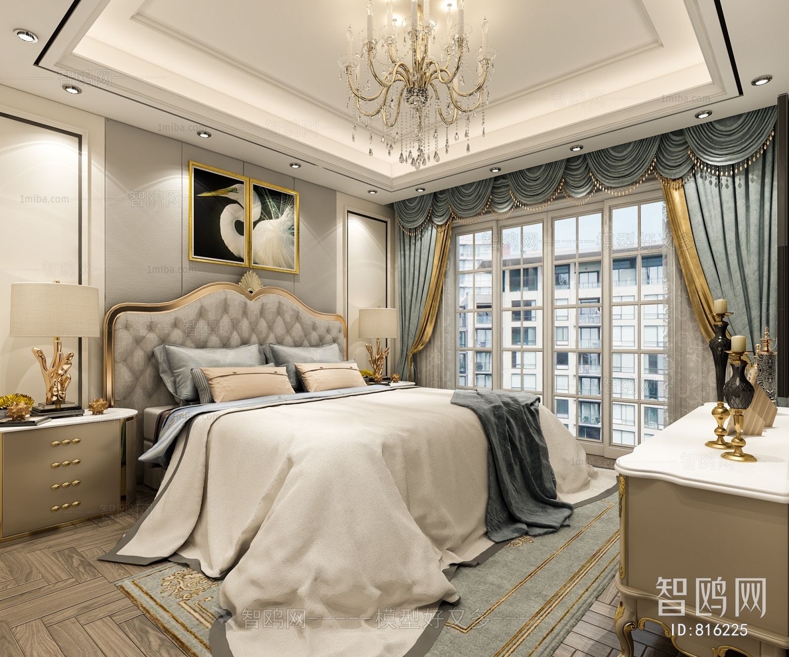 Simple European Style Bedroom