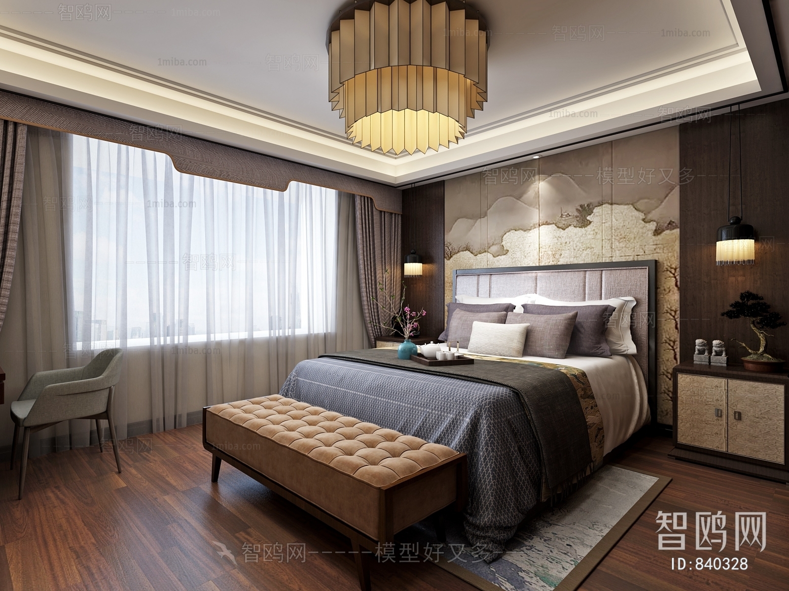 New Chinese Style Bedroom