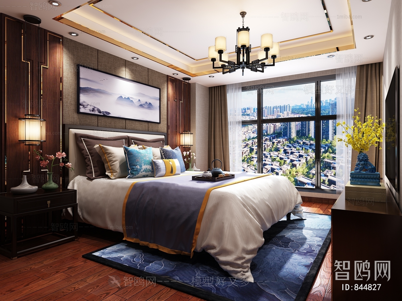 New Chinese Style Bedroom