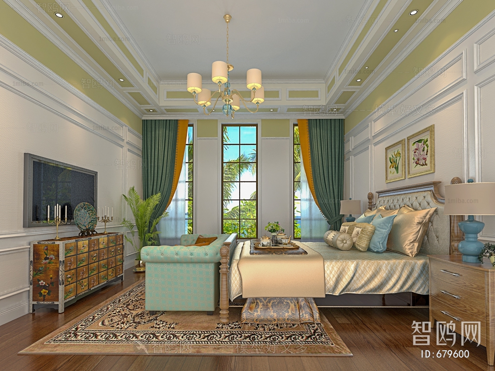 Simple European Style Bedroom