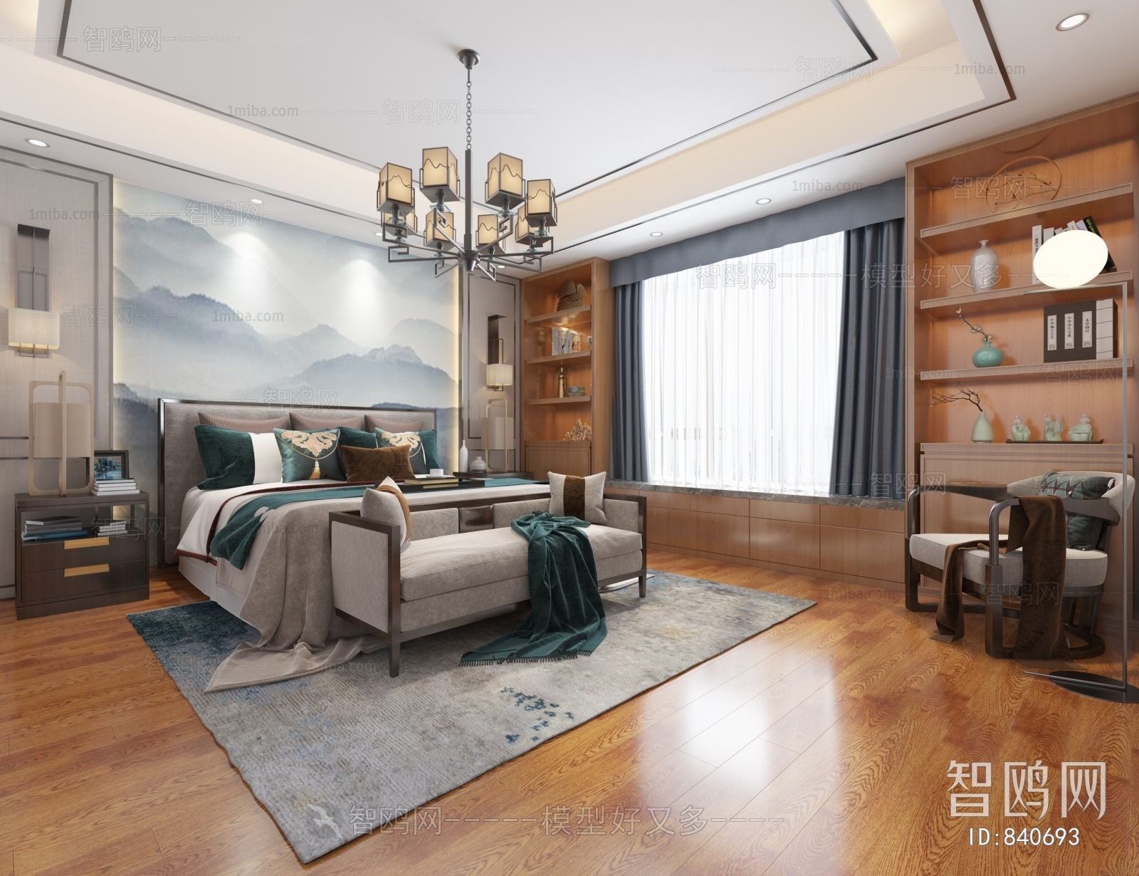 New Chinese Style Bedroom