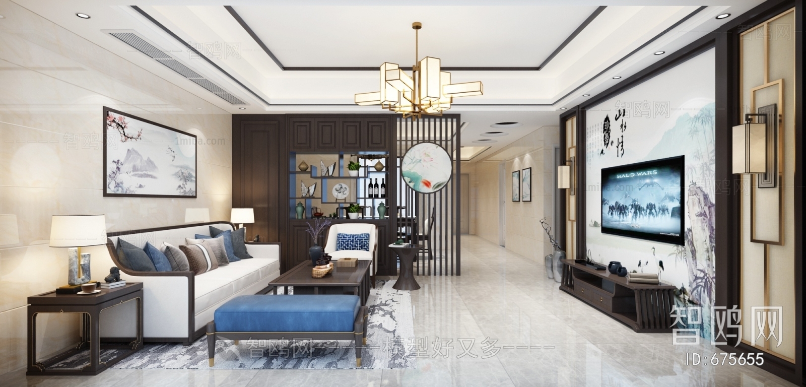 New Chinese Style A Living Room