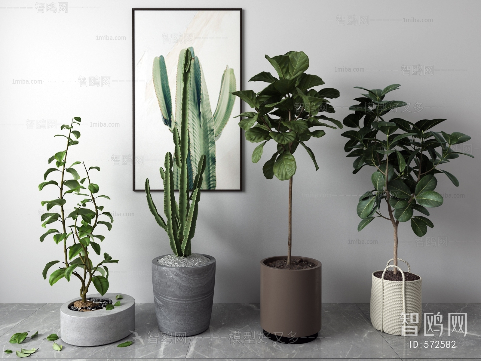 Modern Potted Green Plant