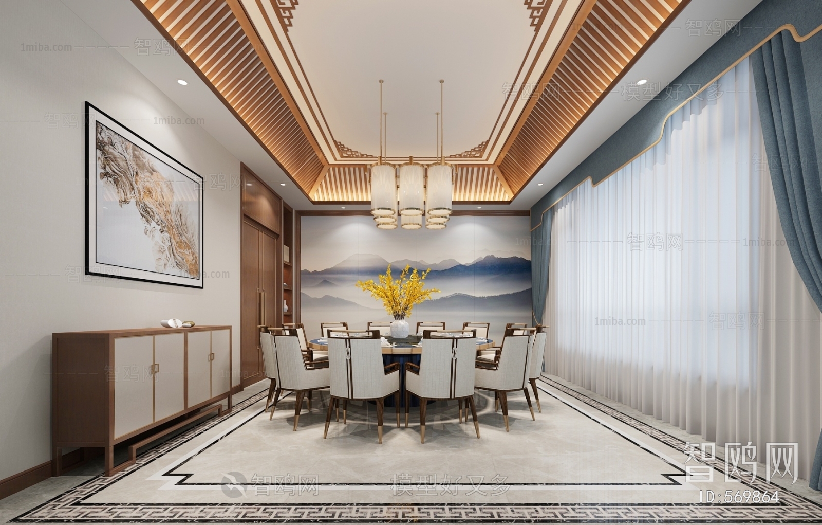 New Chinese Style Dining Room