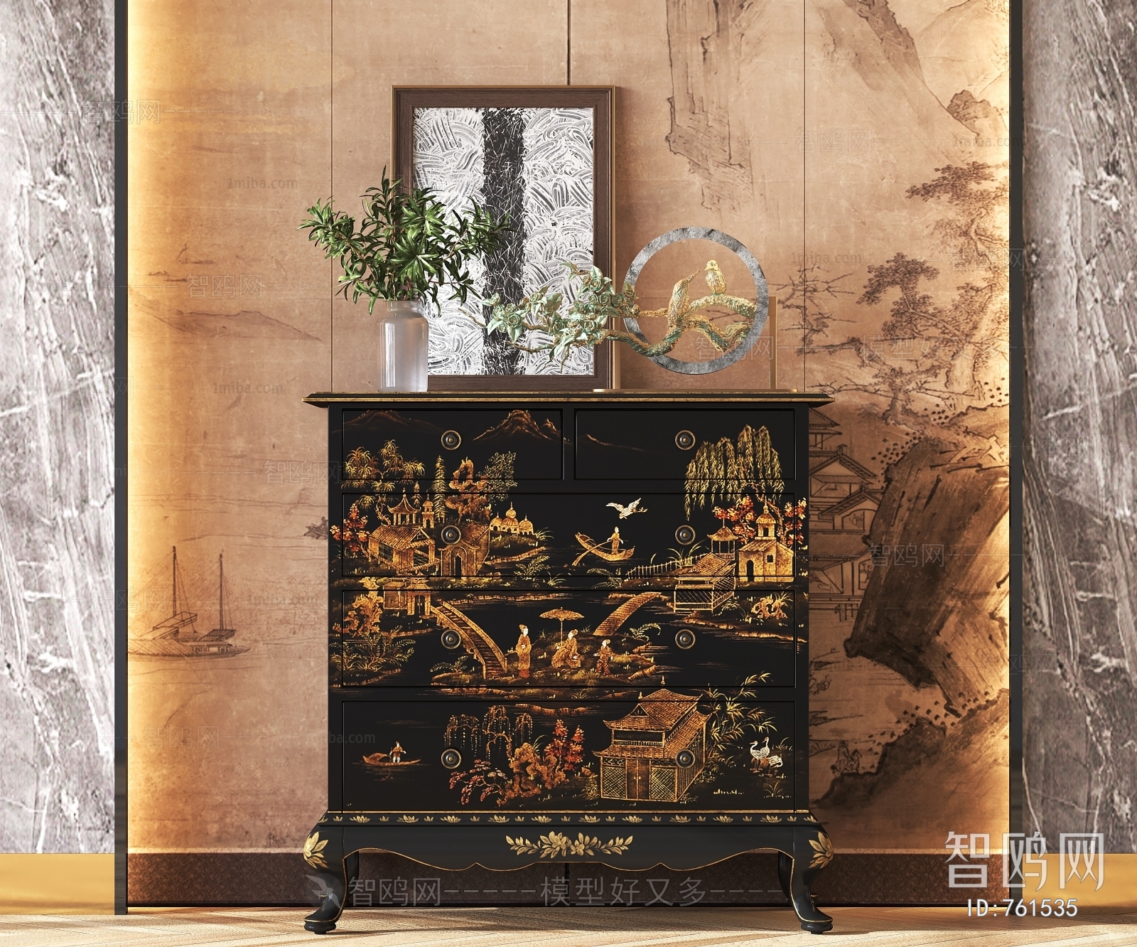 New Chinese Style Side Cabinet/Entrance Cabinet