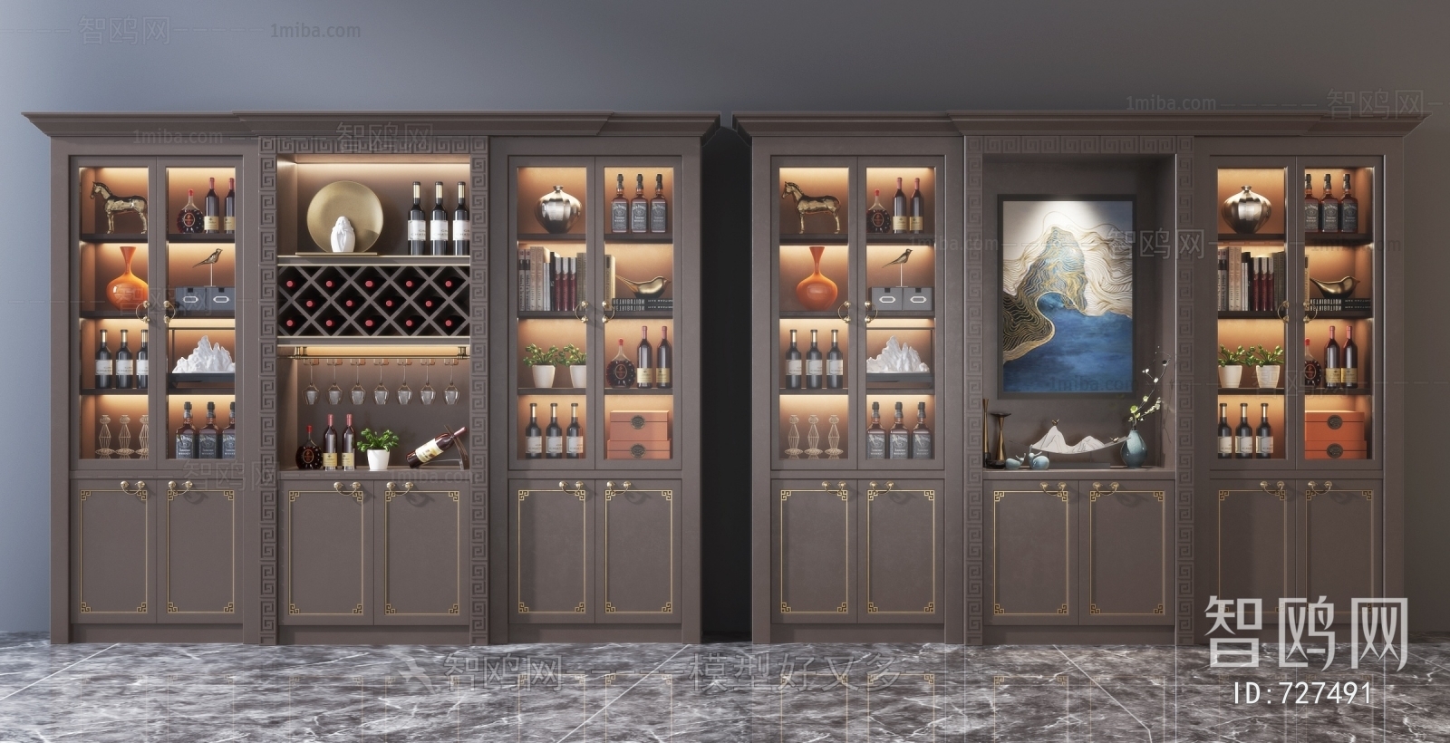 New Chinese Style Wine Cabinet