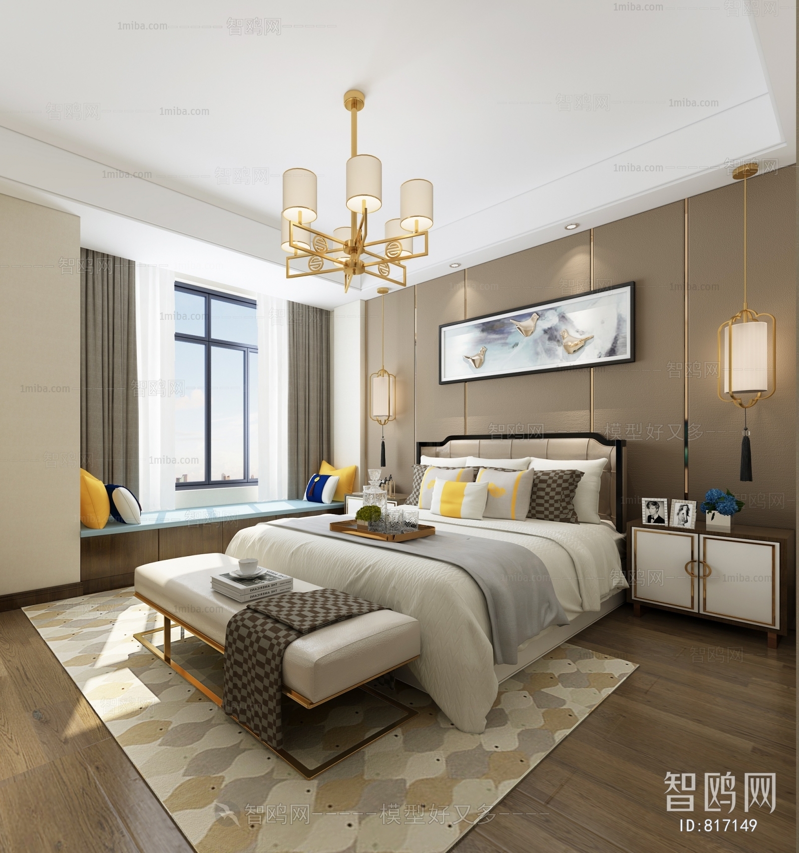 New Chinese Style Bedroom