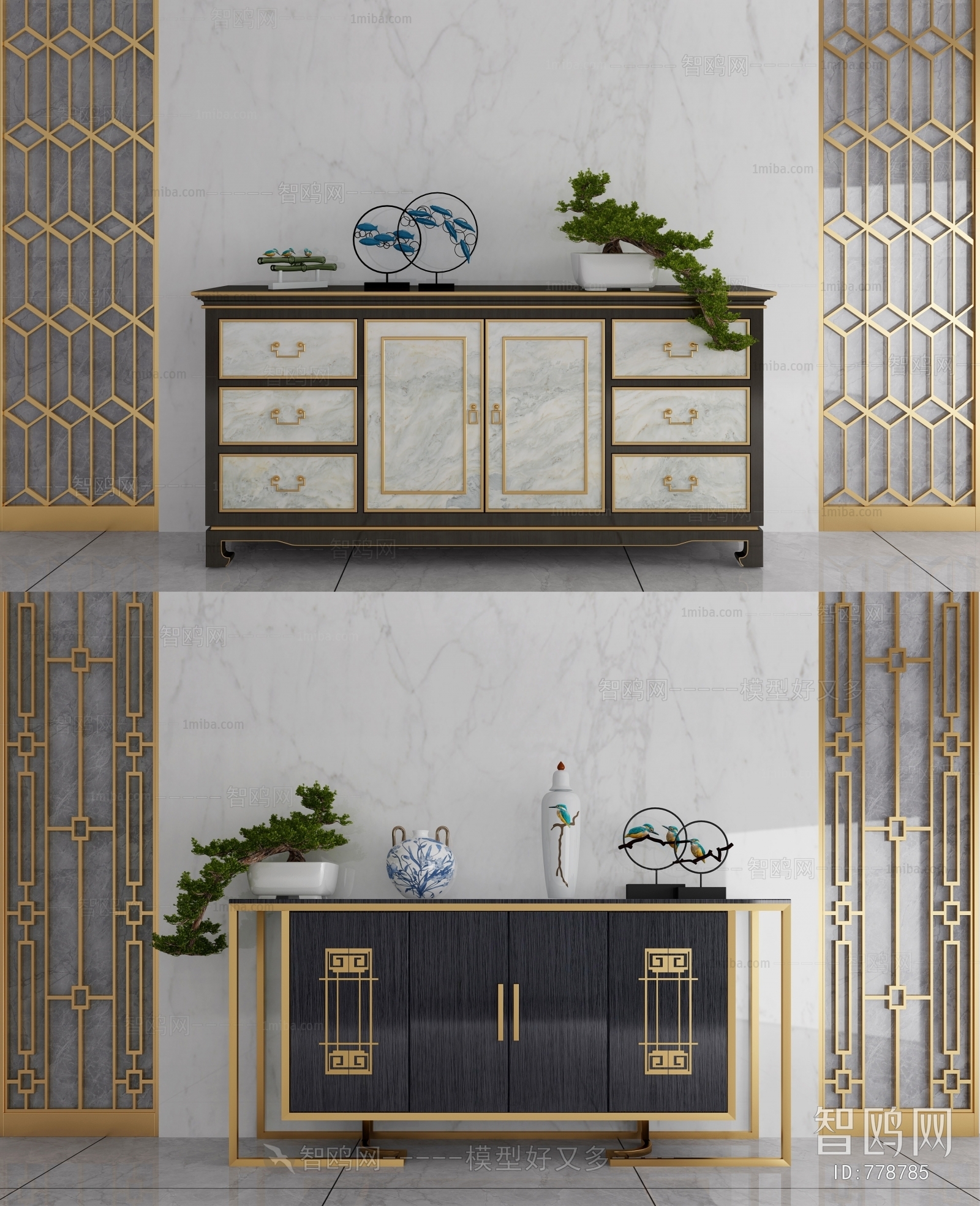 New Chinese Style Side Cabinet/Entrance Cabinet