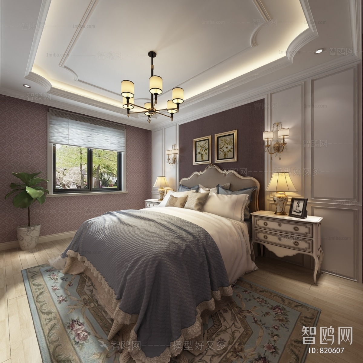 Simple European Style Bedroom