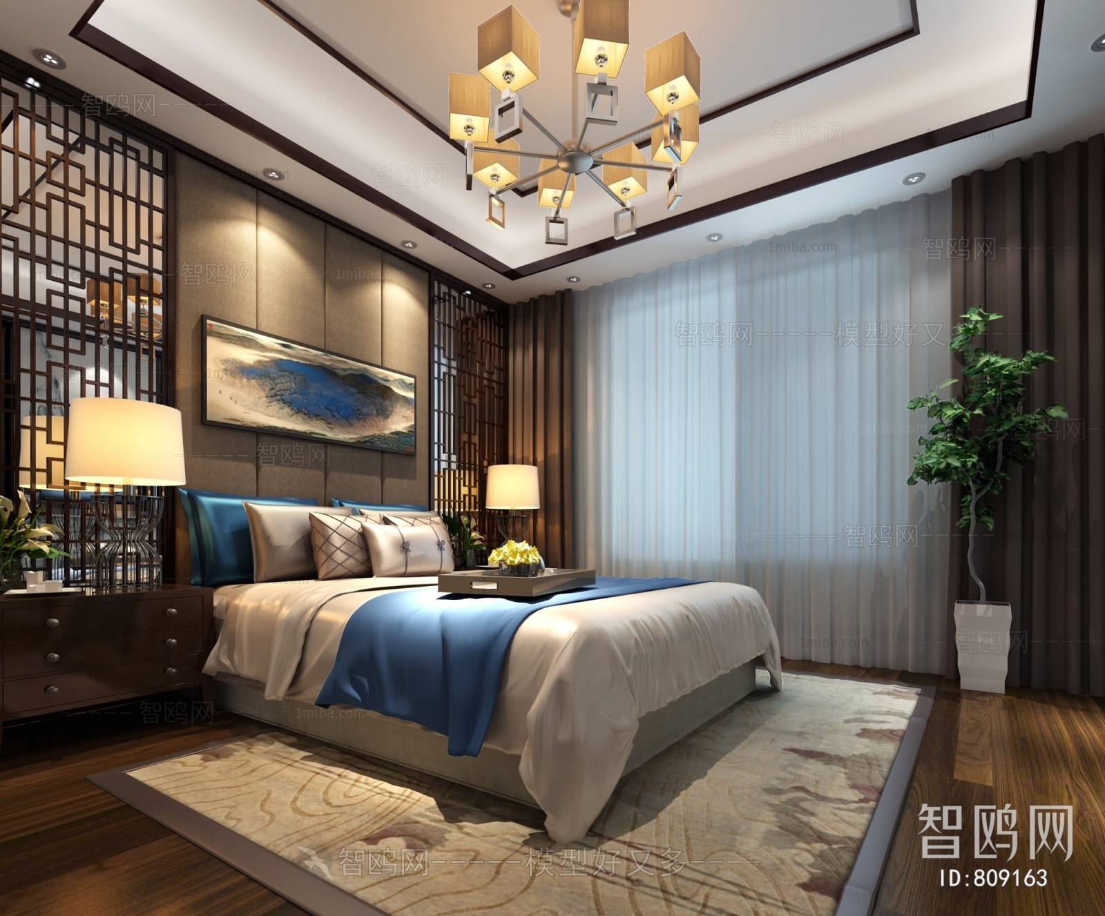 New Chinese Style Bedroom