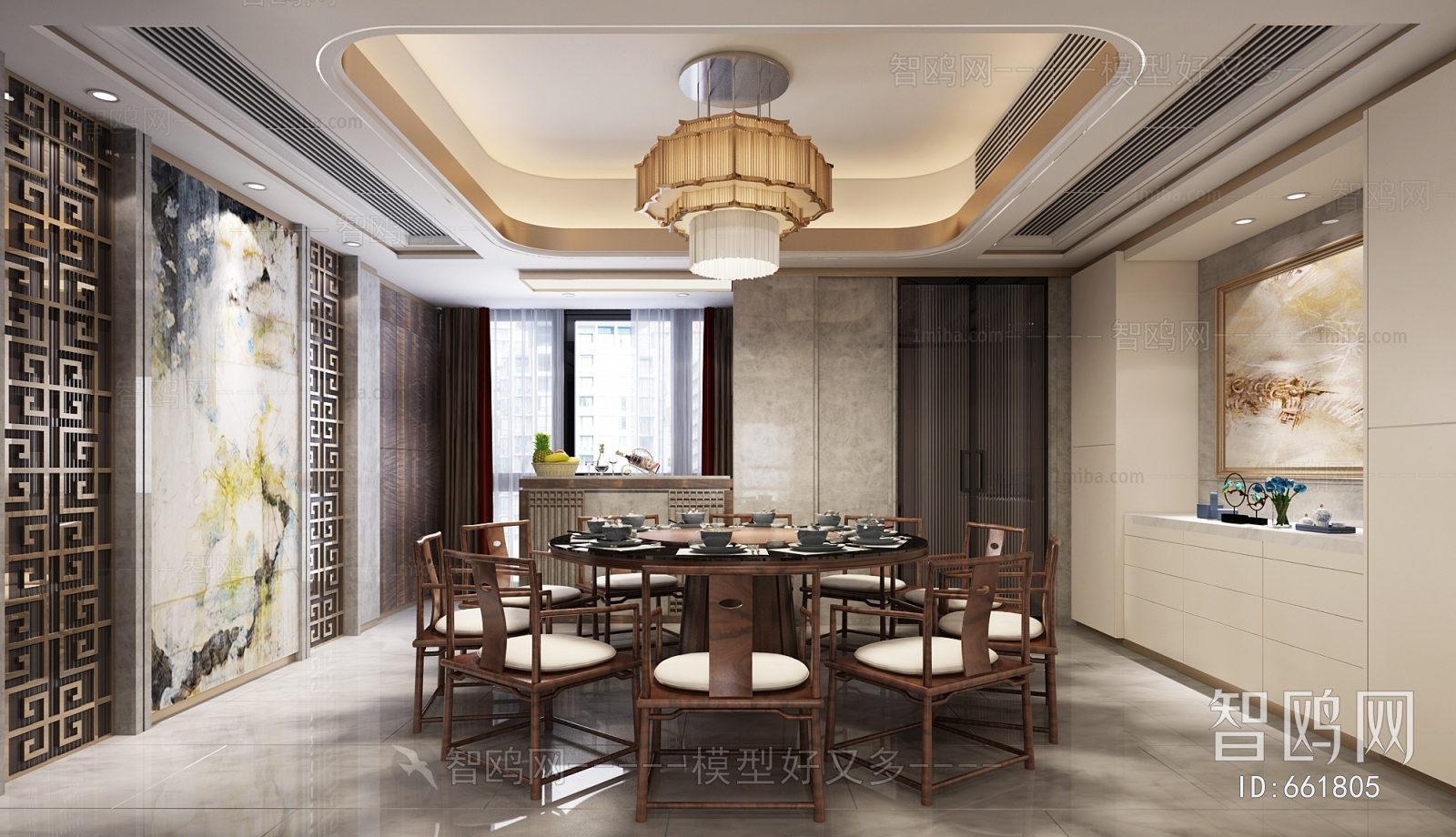 New Chinese Style Dining Room