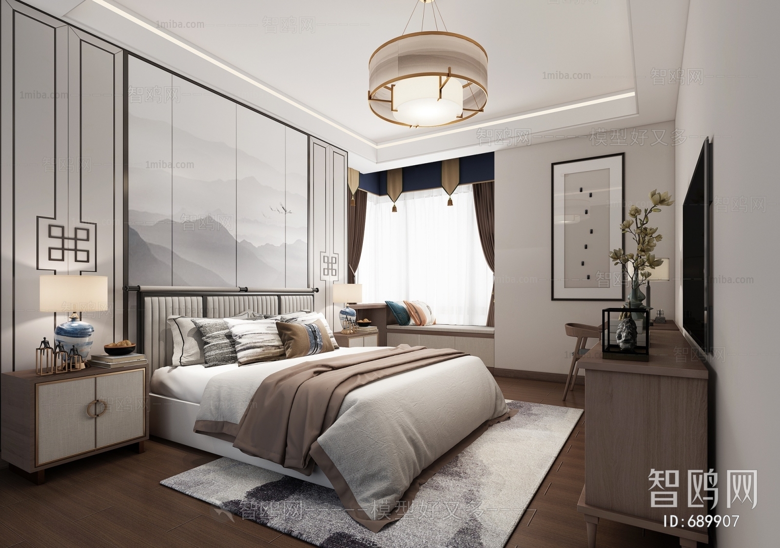 New Chinese Style Bedroom