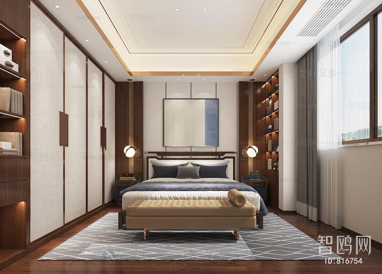 New Chinese Style Bedroom