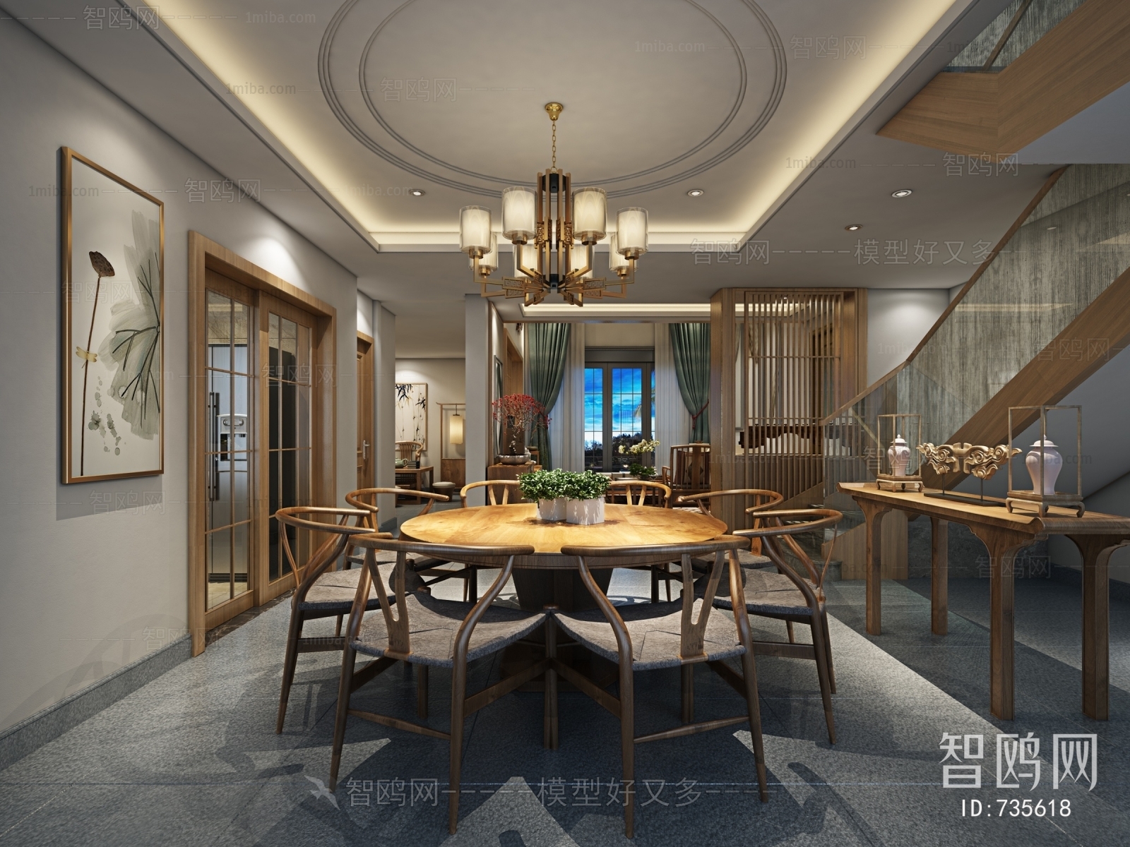 New Chinese Style Dining Room