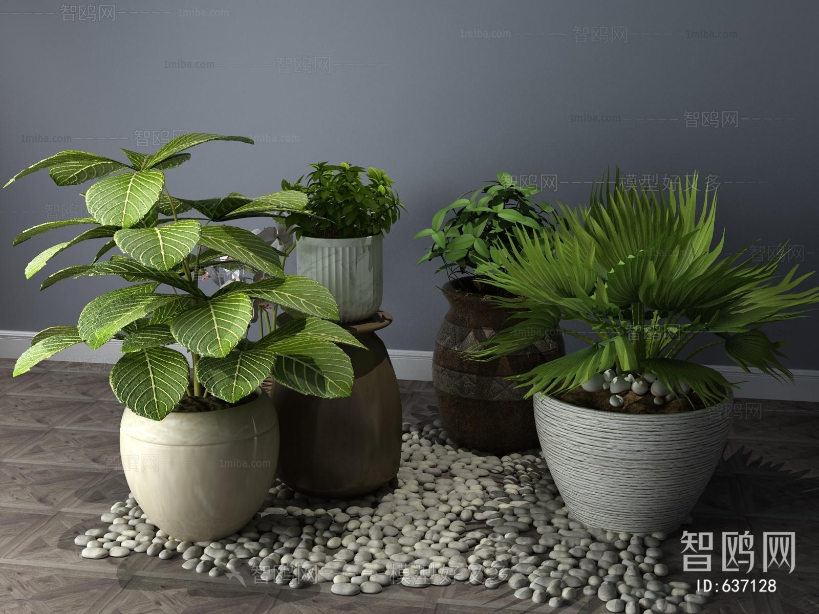 Modern Potted Green Plant