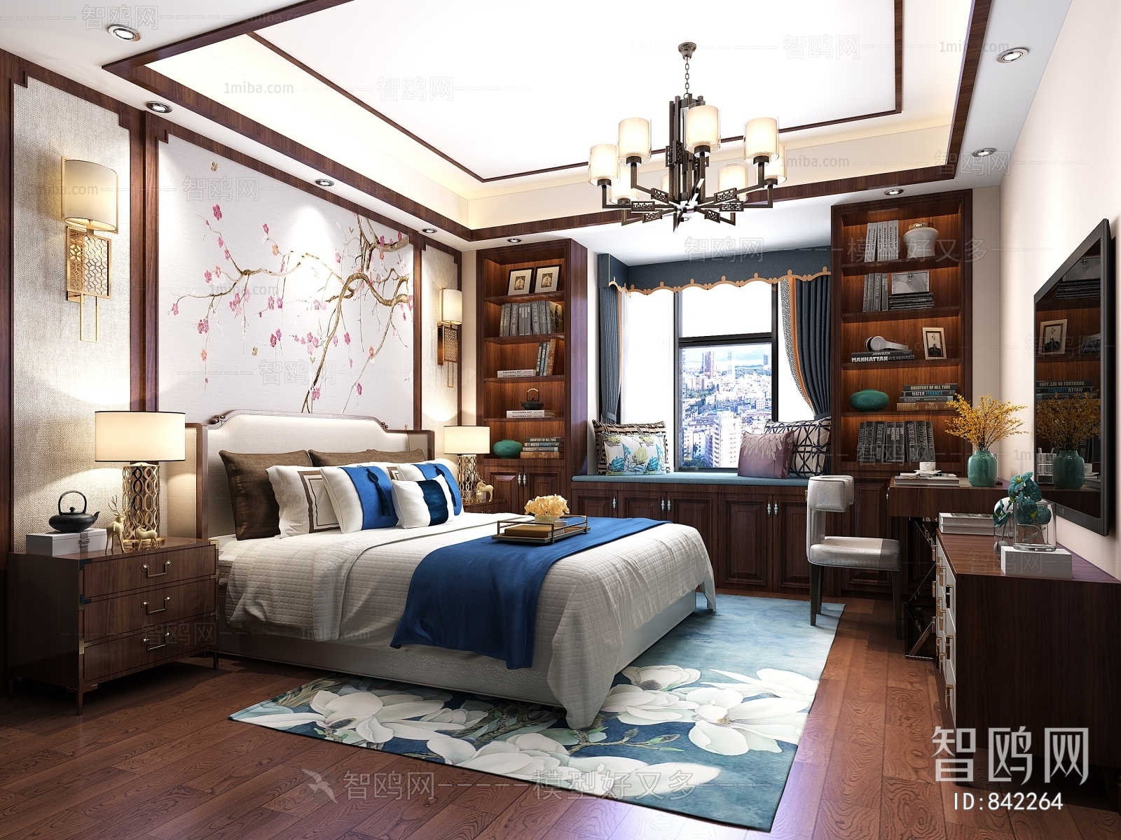New Chinese Style Bedroom