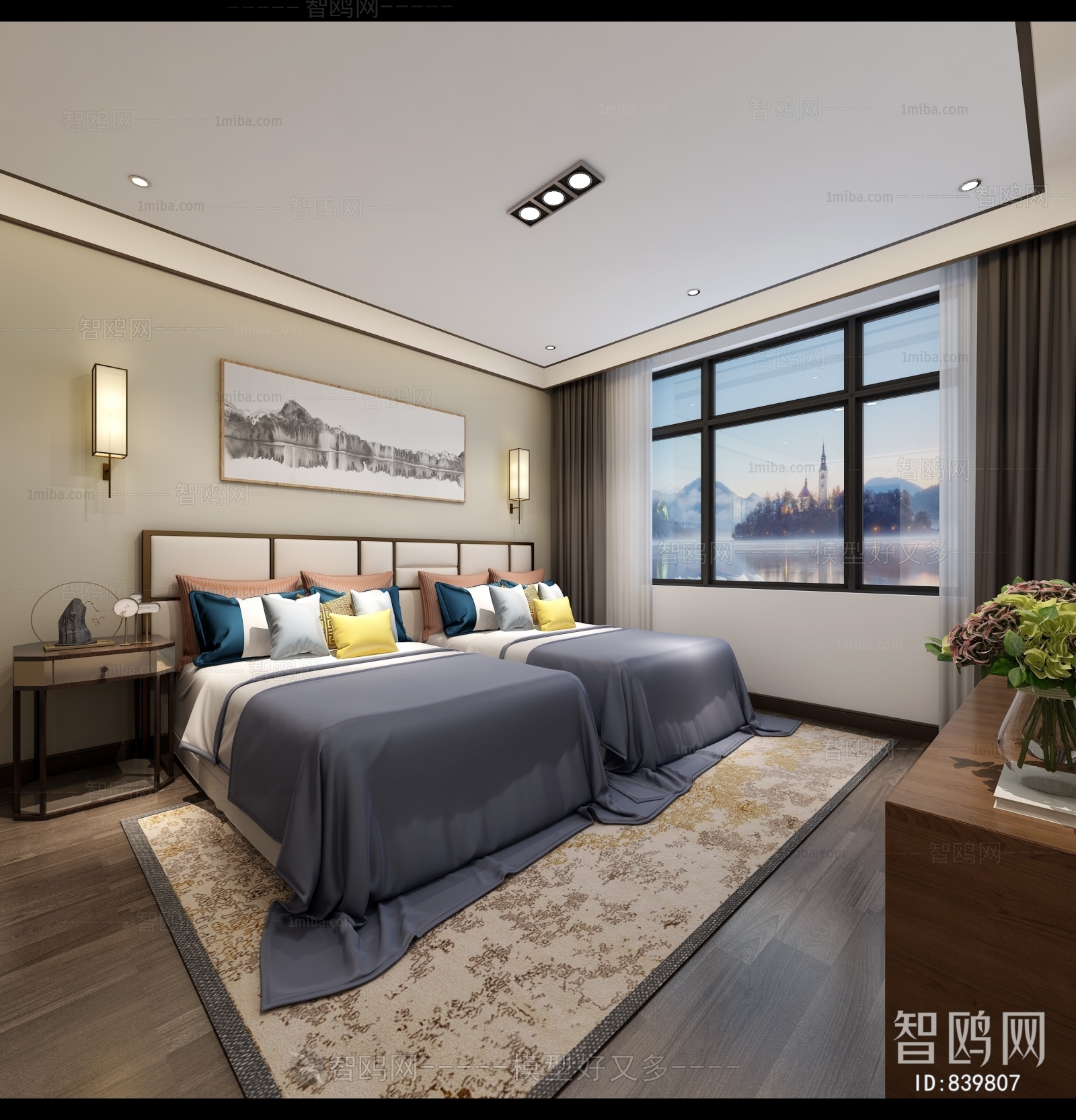 New Chinese Style Bedroom