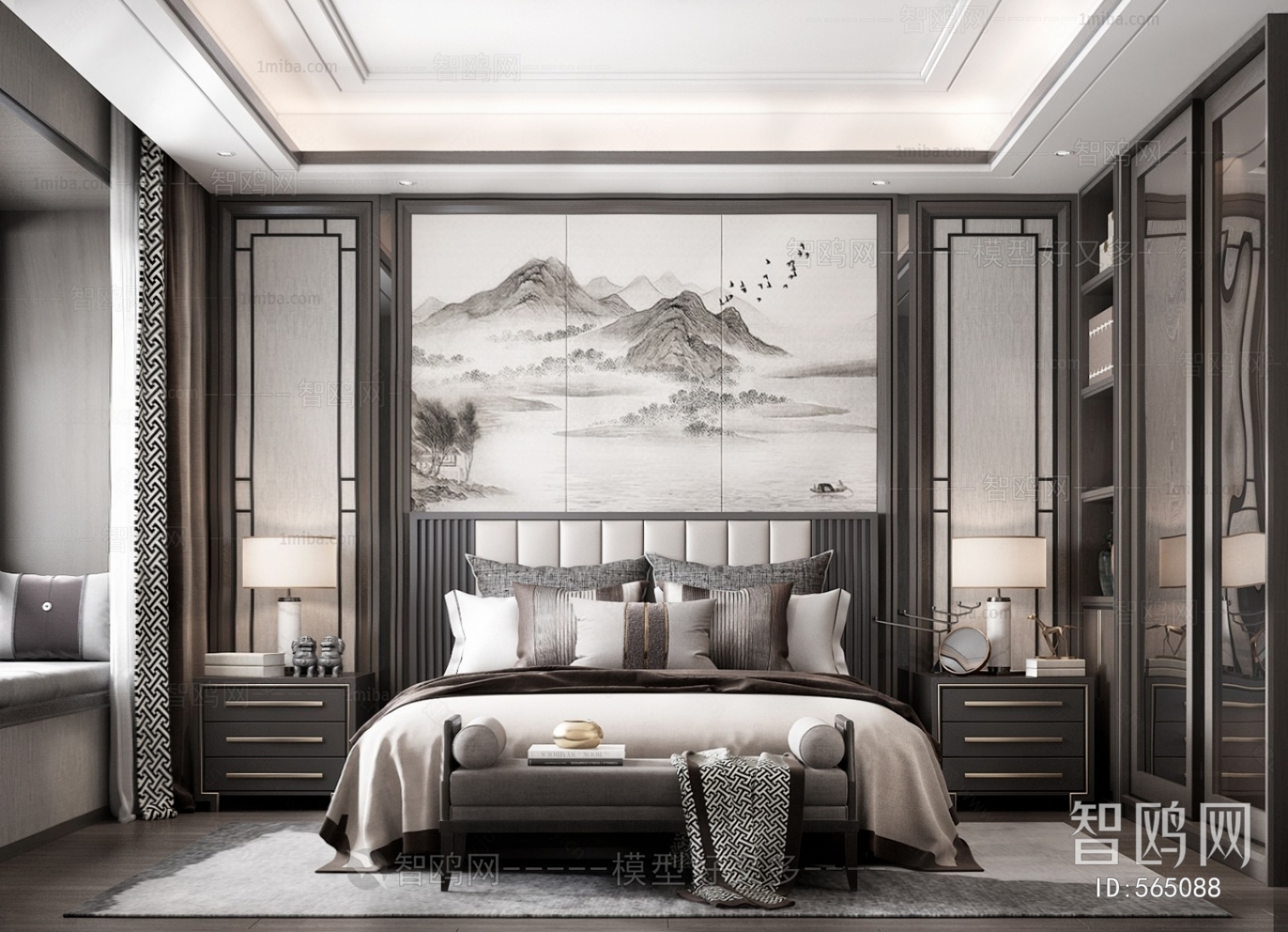 New Chinese Style Bedroom