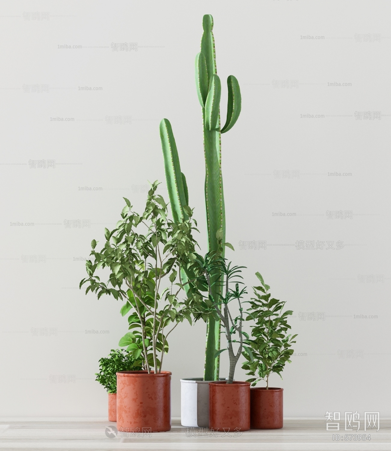 Modern Potted Green Plant