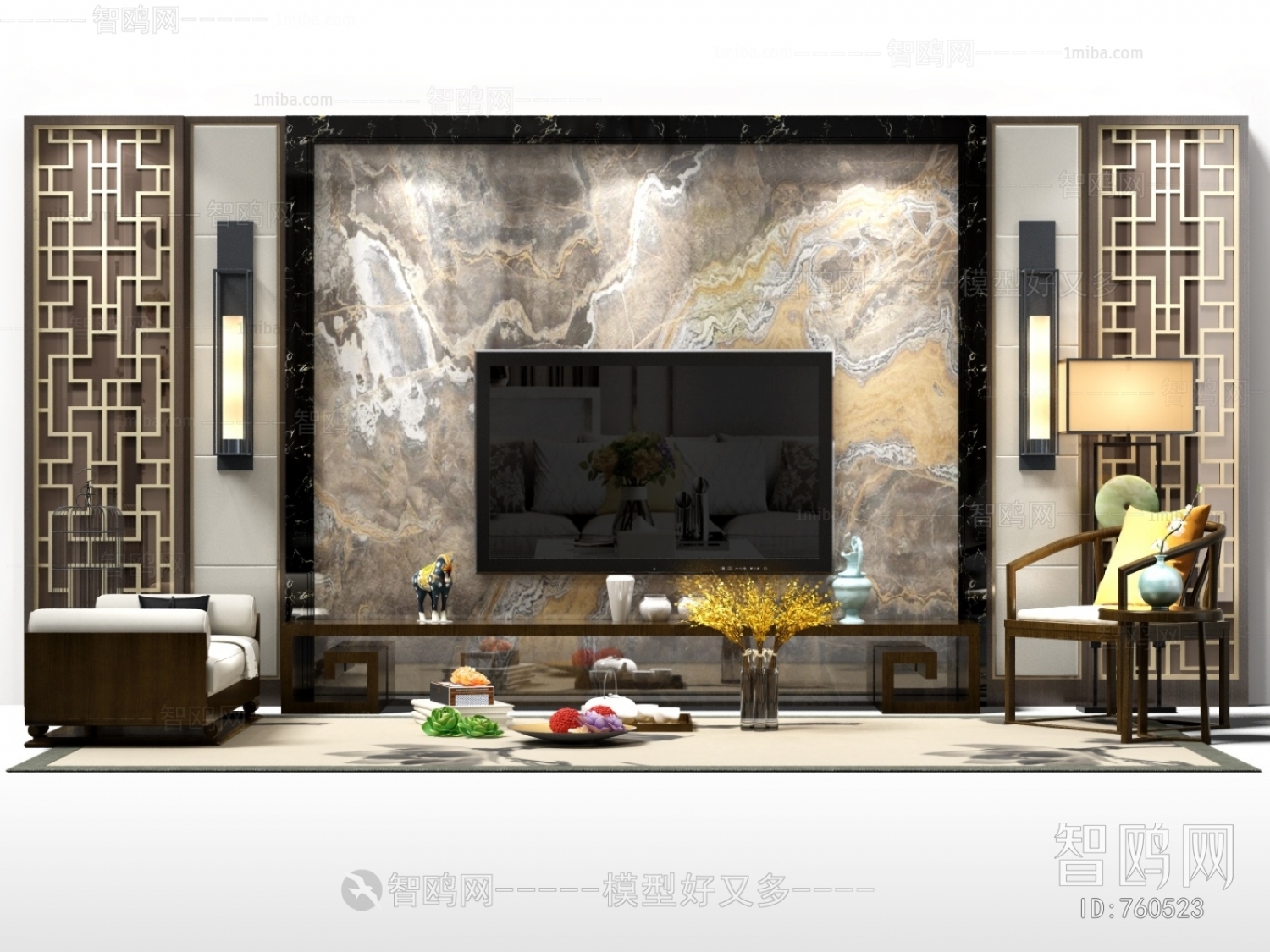 中式电视背景墙