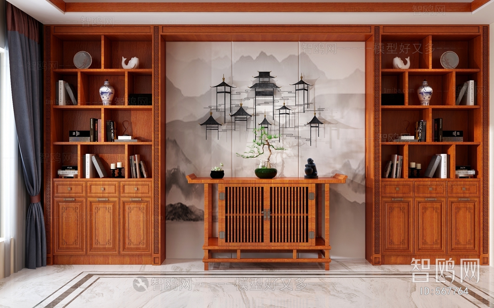 New Chinese Style Decorative Cabinet