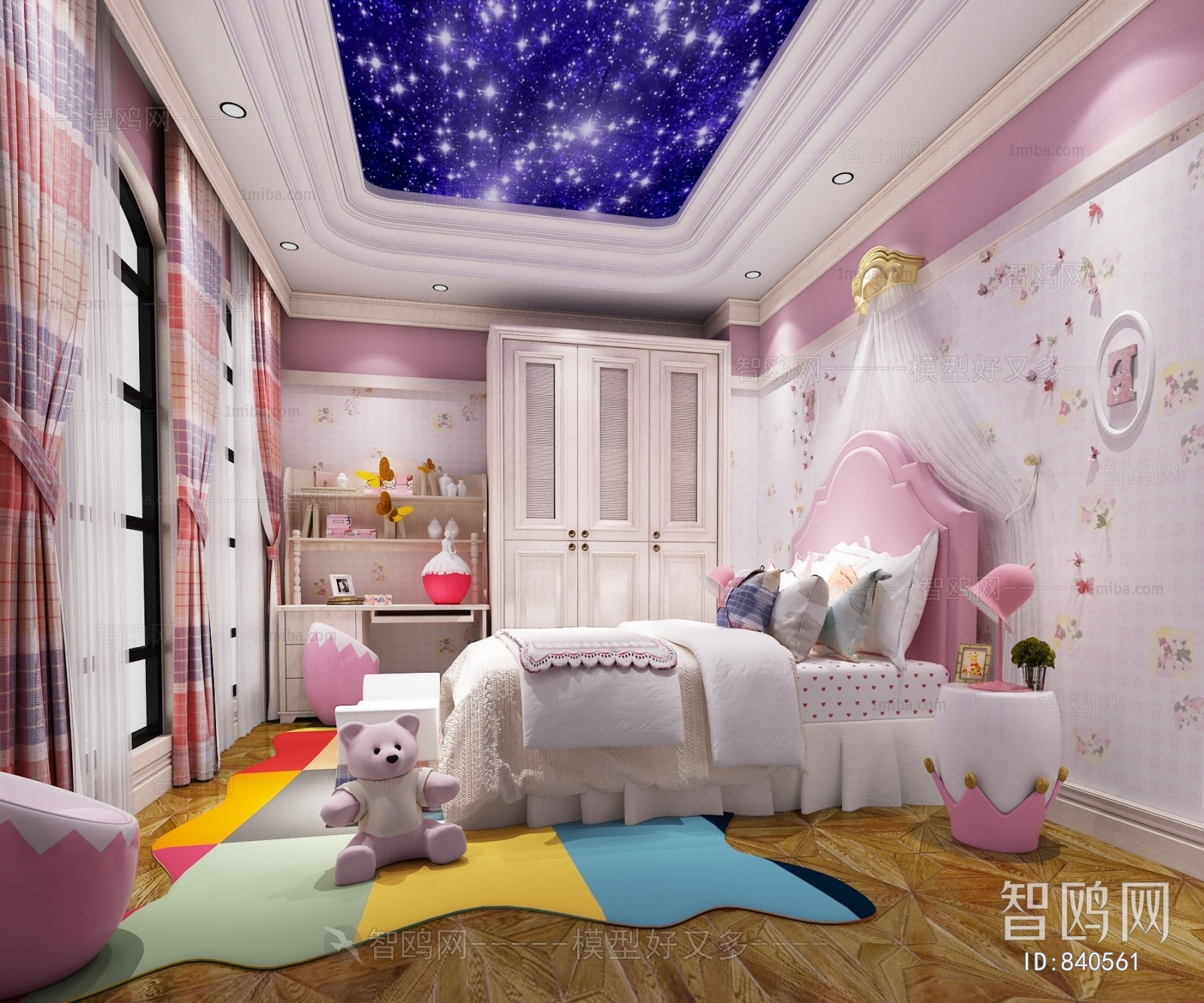 Simple European Style Girl's Room Daughter's Room