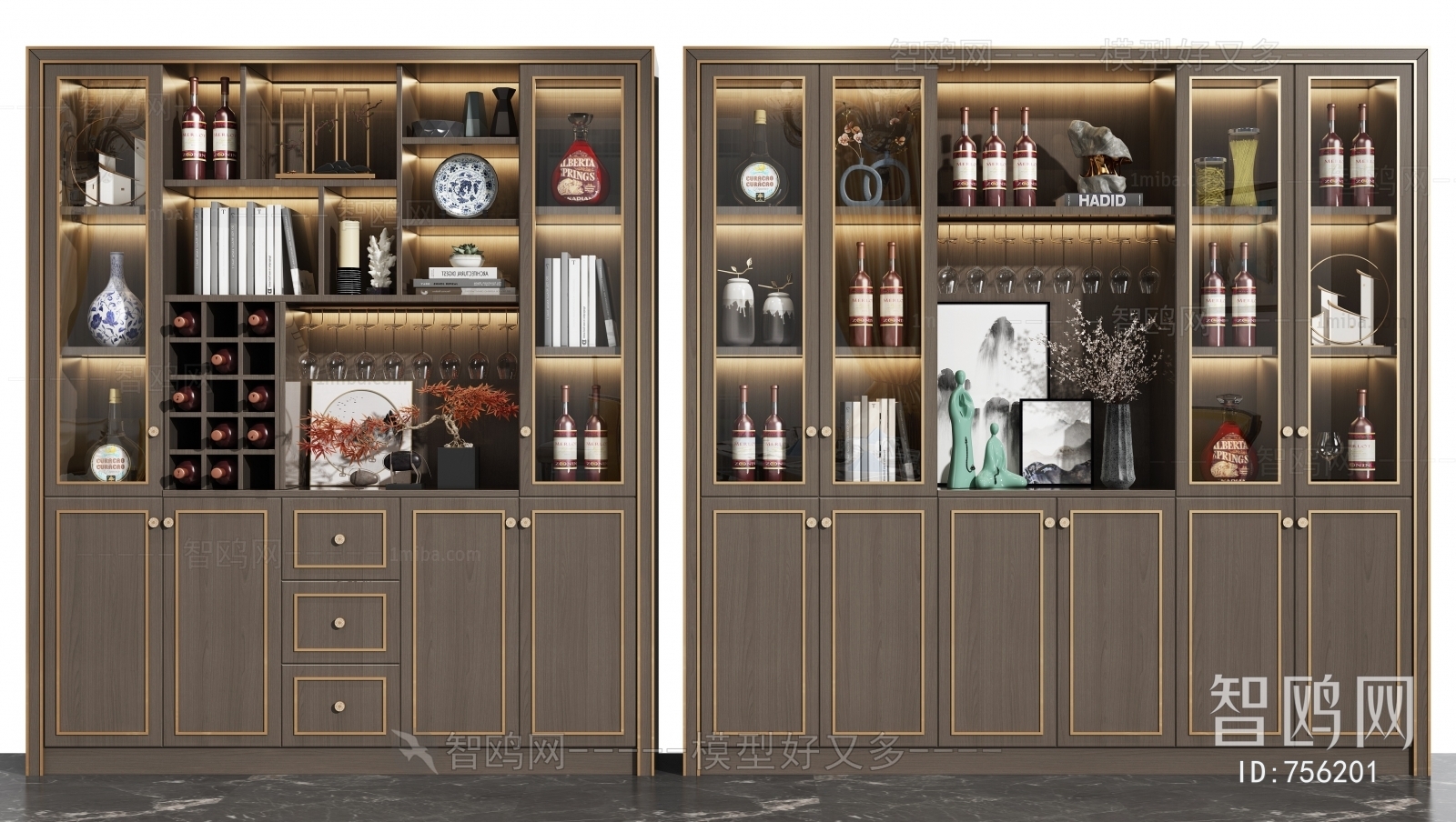 New Chinese Style Wine Cabinet