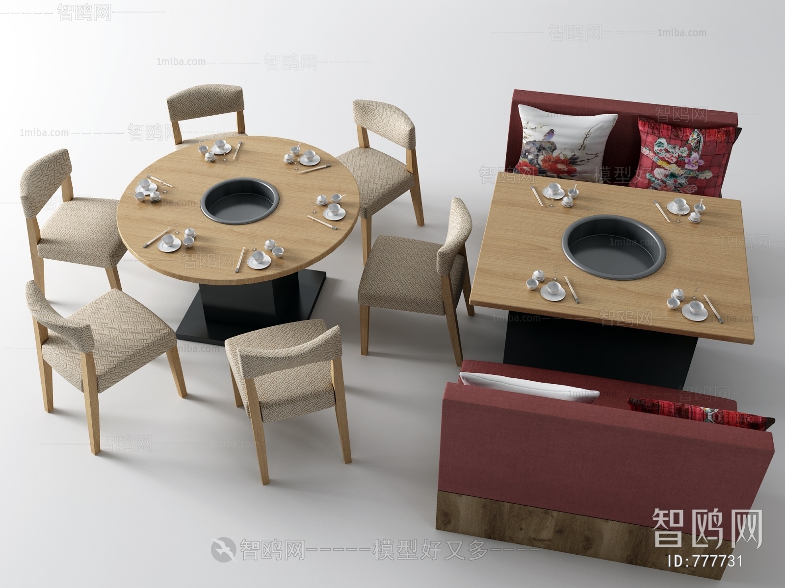 中式餐桌椅卡座