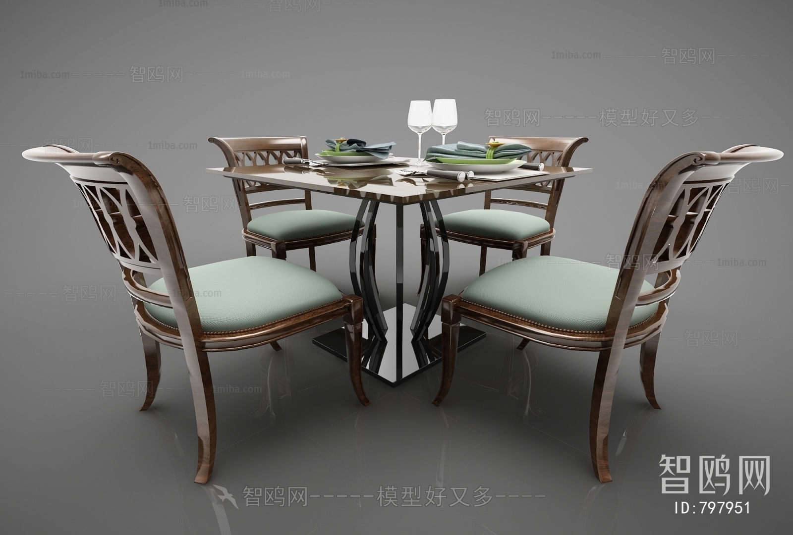 Simple European Style Dining Table And Chairs