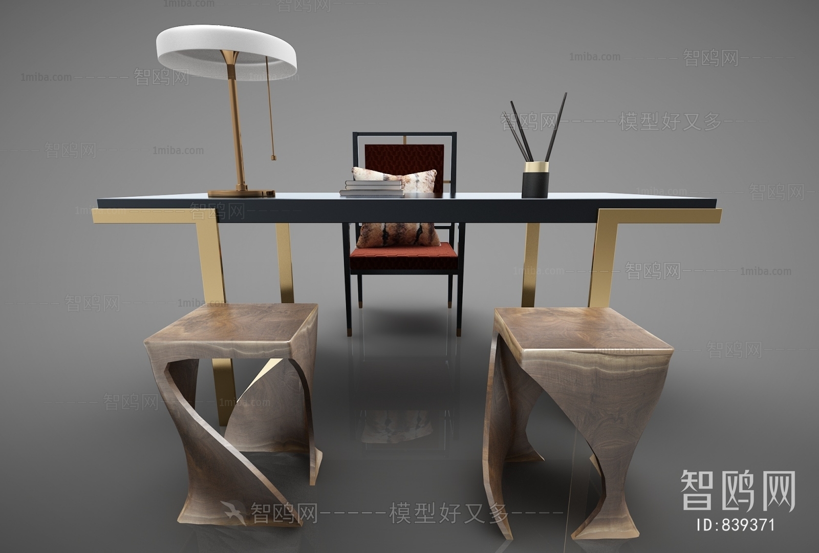 New Chinese Style Computer Desk And Chair