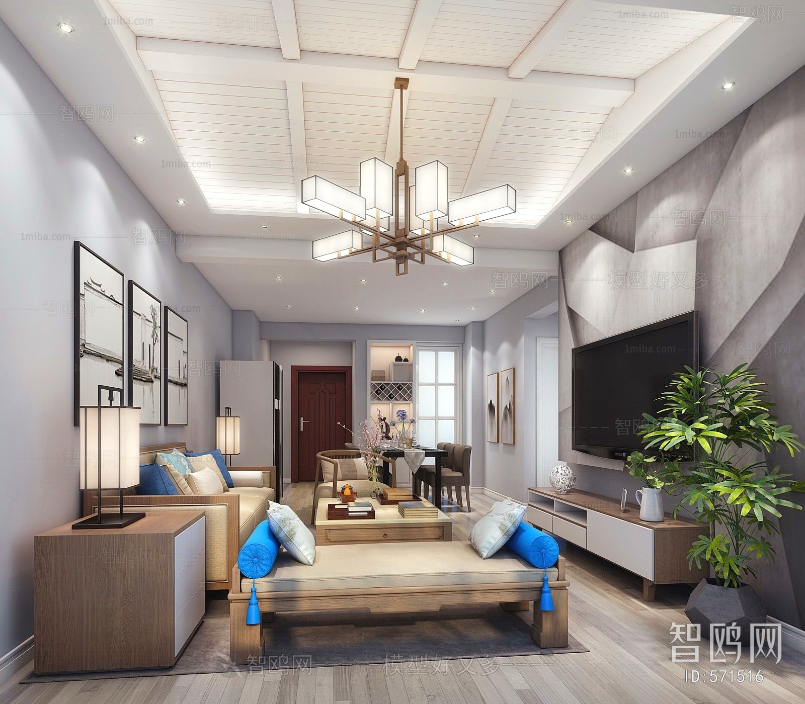 New Chinese Style A Living Room