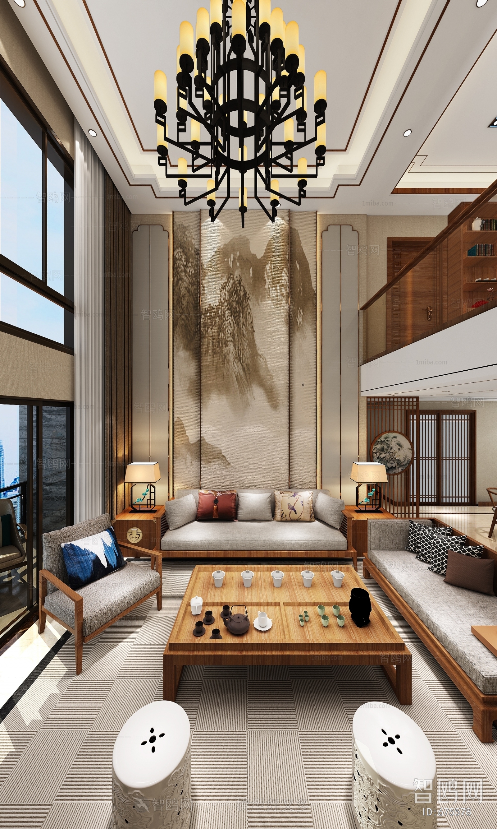 New Chinese Style A Living Room