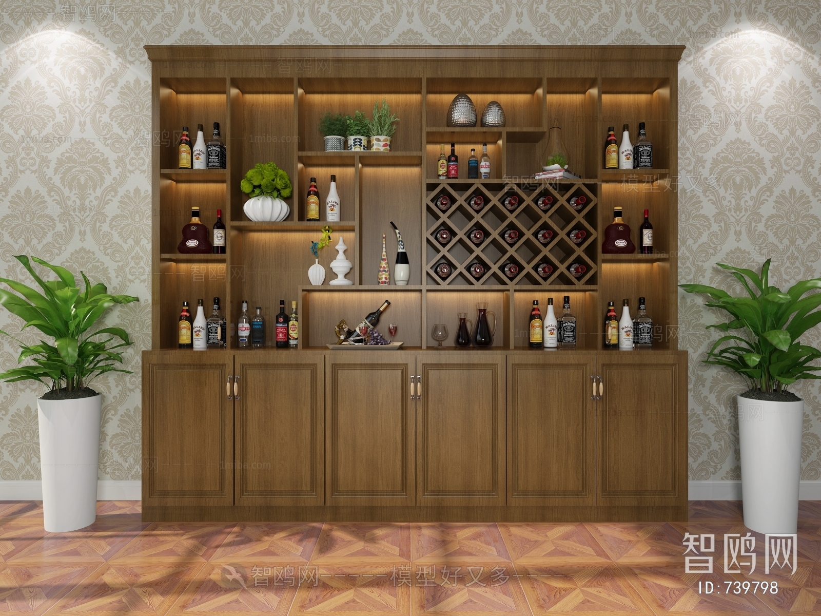 New Chinese Style Wine Cabinet