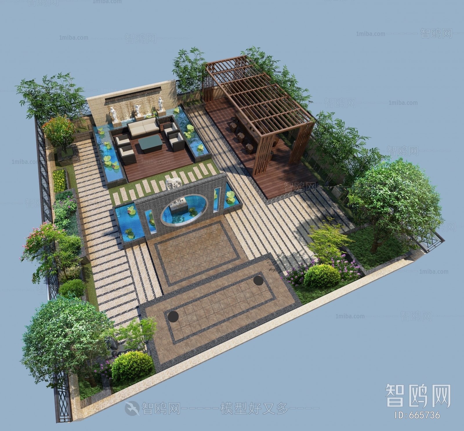 New Chinese Style Courtyard/landscape