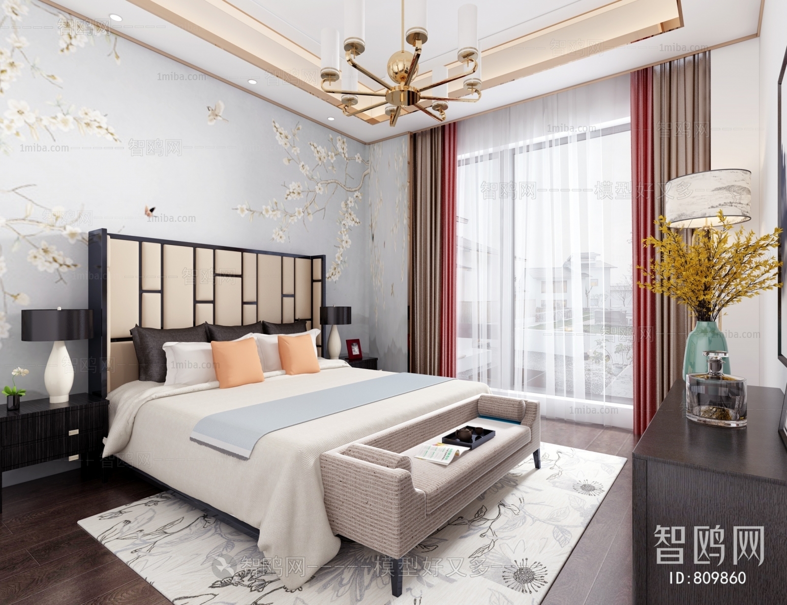 New Chinese Style Bedroom