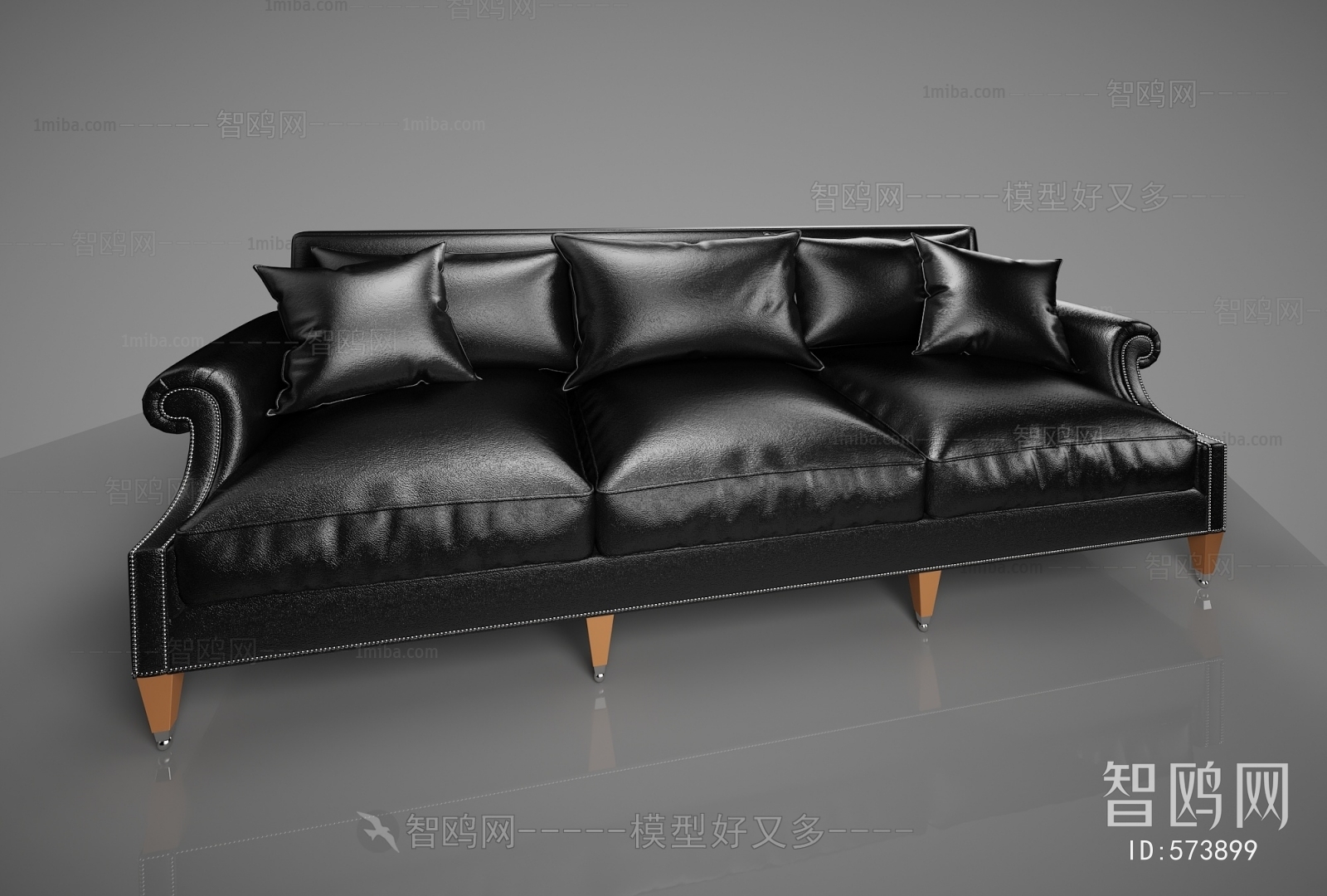 Simple European Style Three-seat Sofa