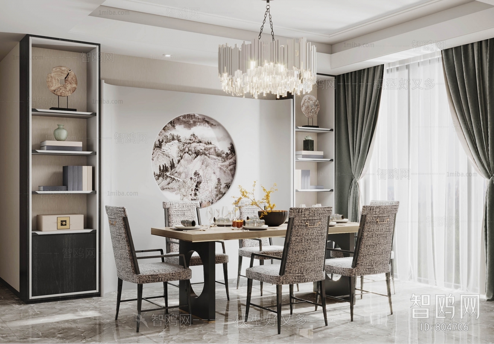 New Chinese Style Dining Room