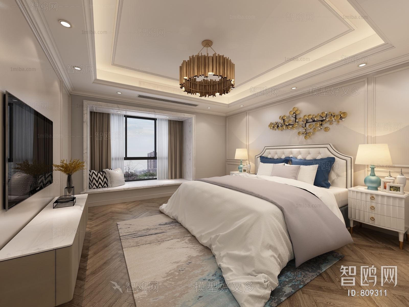 Simple European Style Bedroom