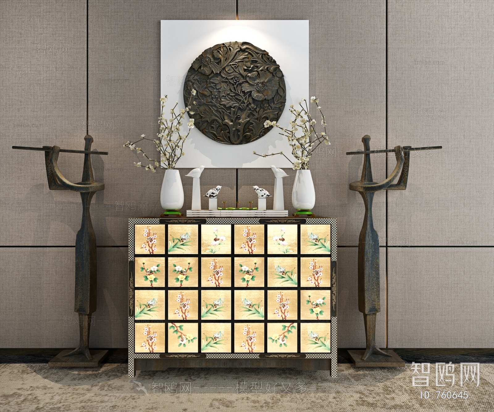 New Chinese Style Decorative Cabinet