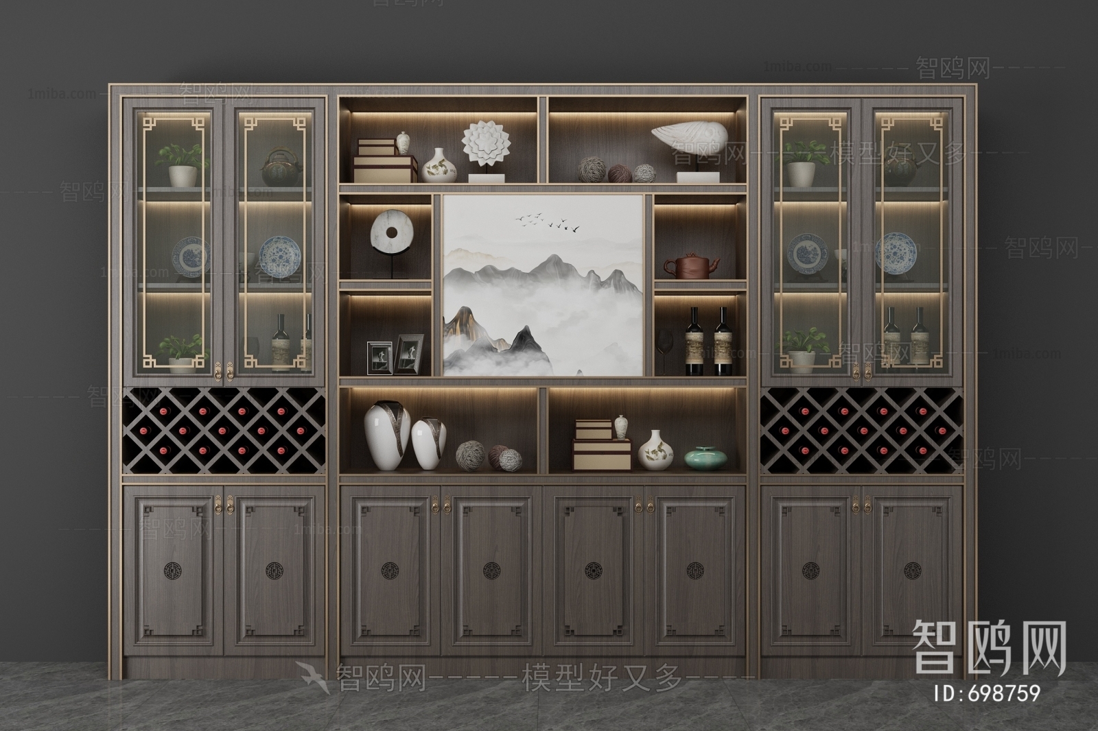 New Chinese Style Wine Cabinet