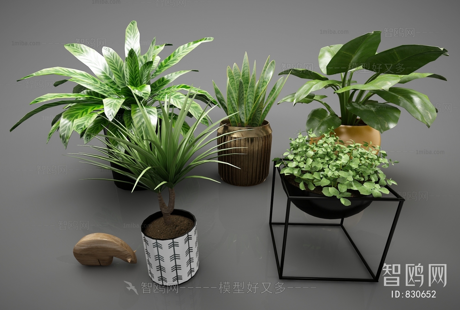 Modern Potted Green Plant