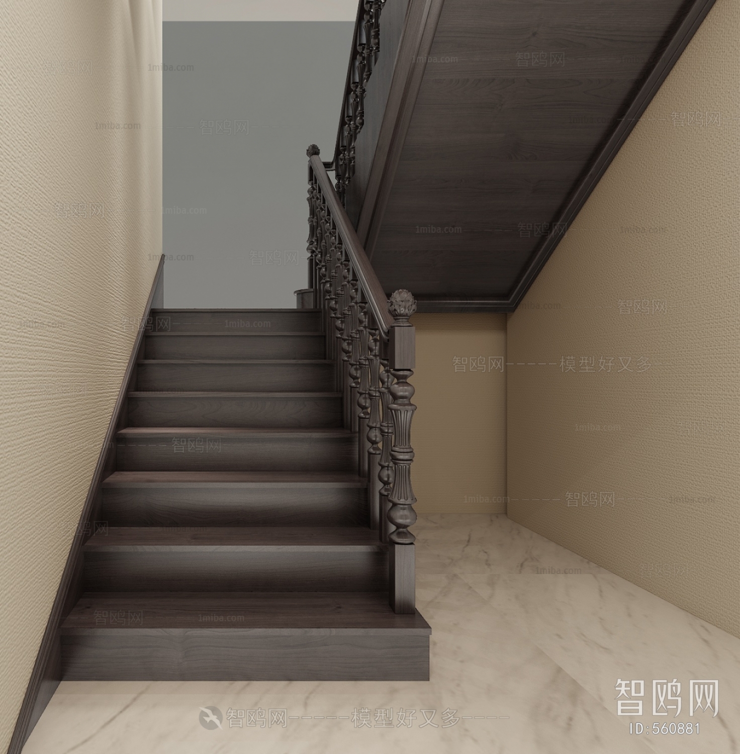 Simple European Style Stairwell