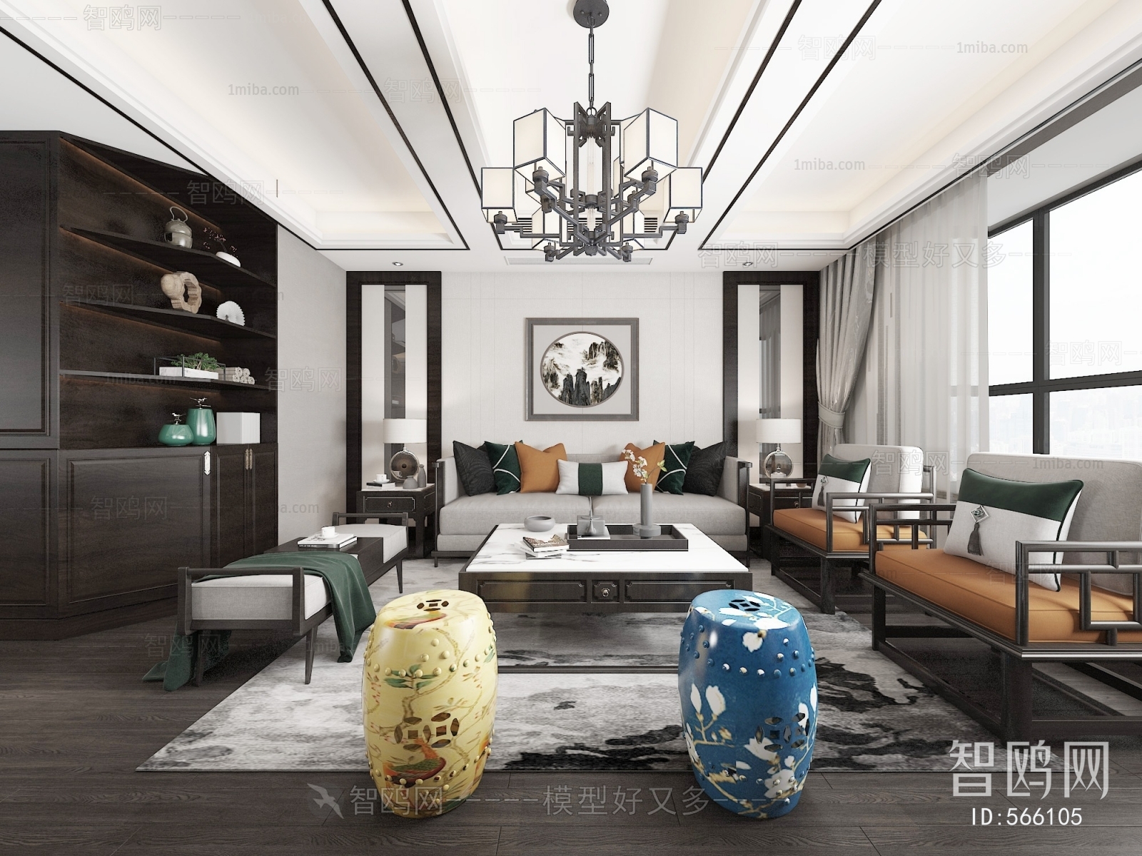 New Chinese Style A Living Room