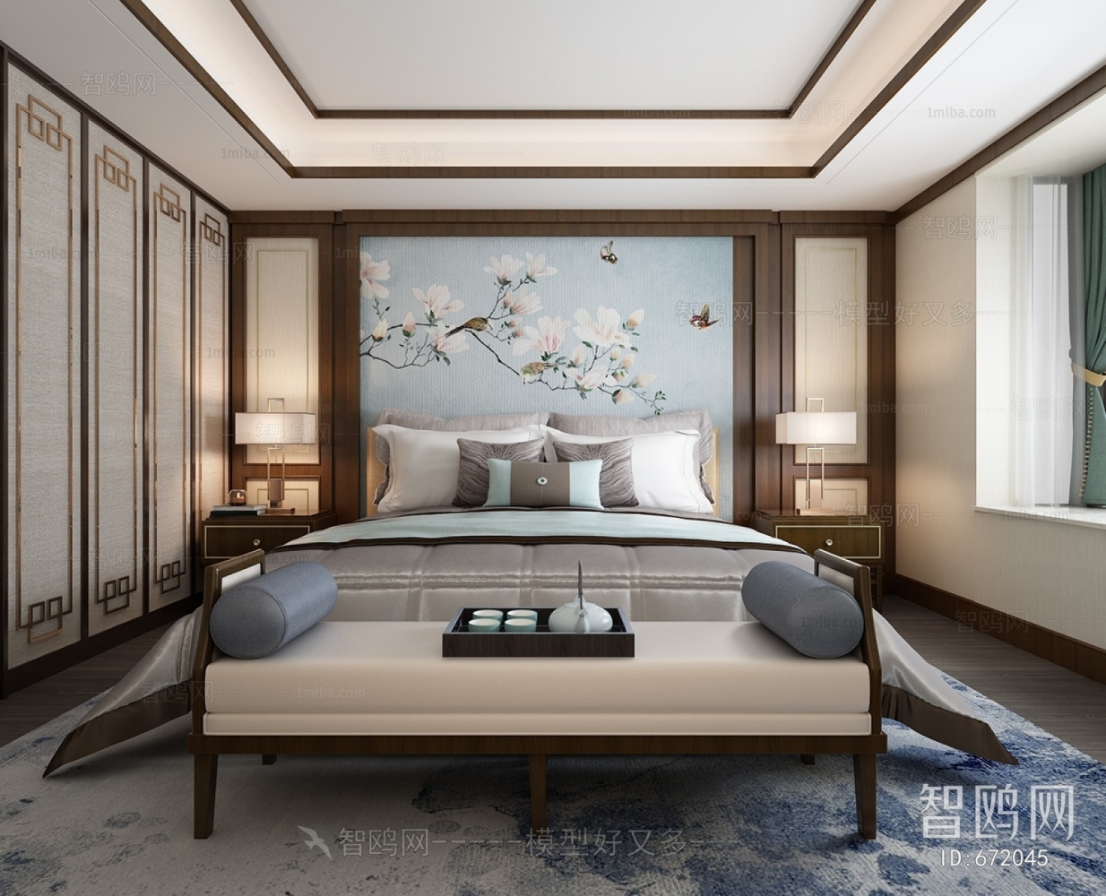 New Chinese Style Bedroom