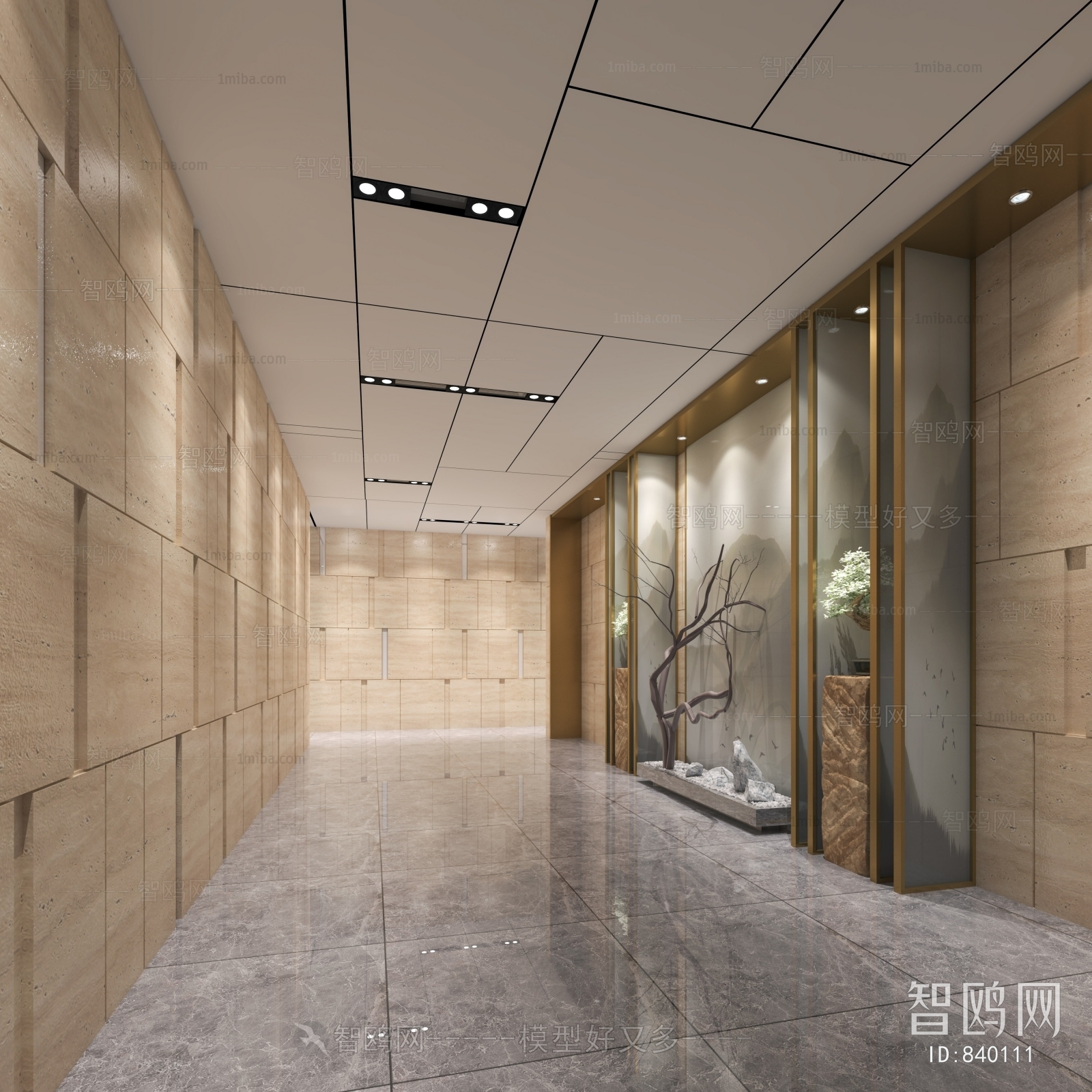 New Chinese Style Office Aisle