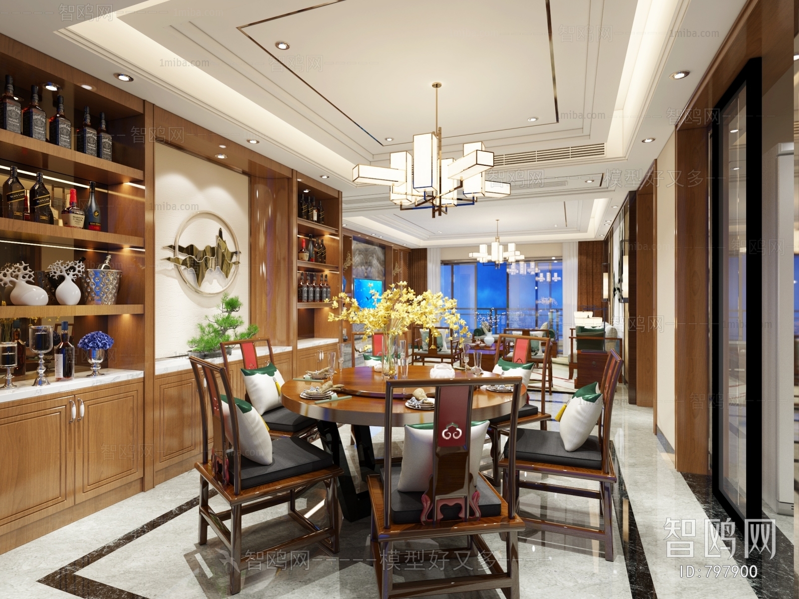 New Chinese Style Dining Room