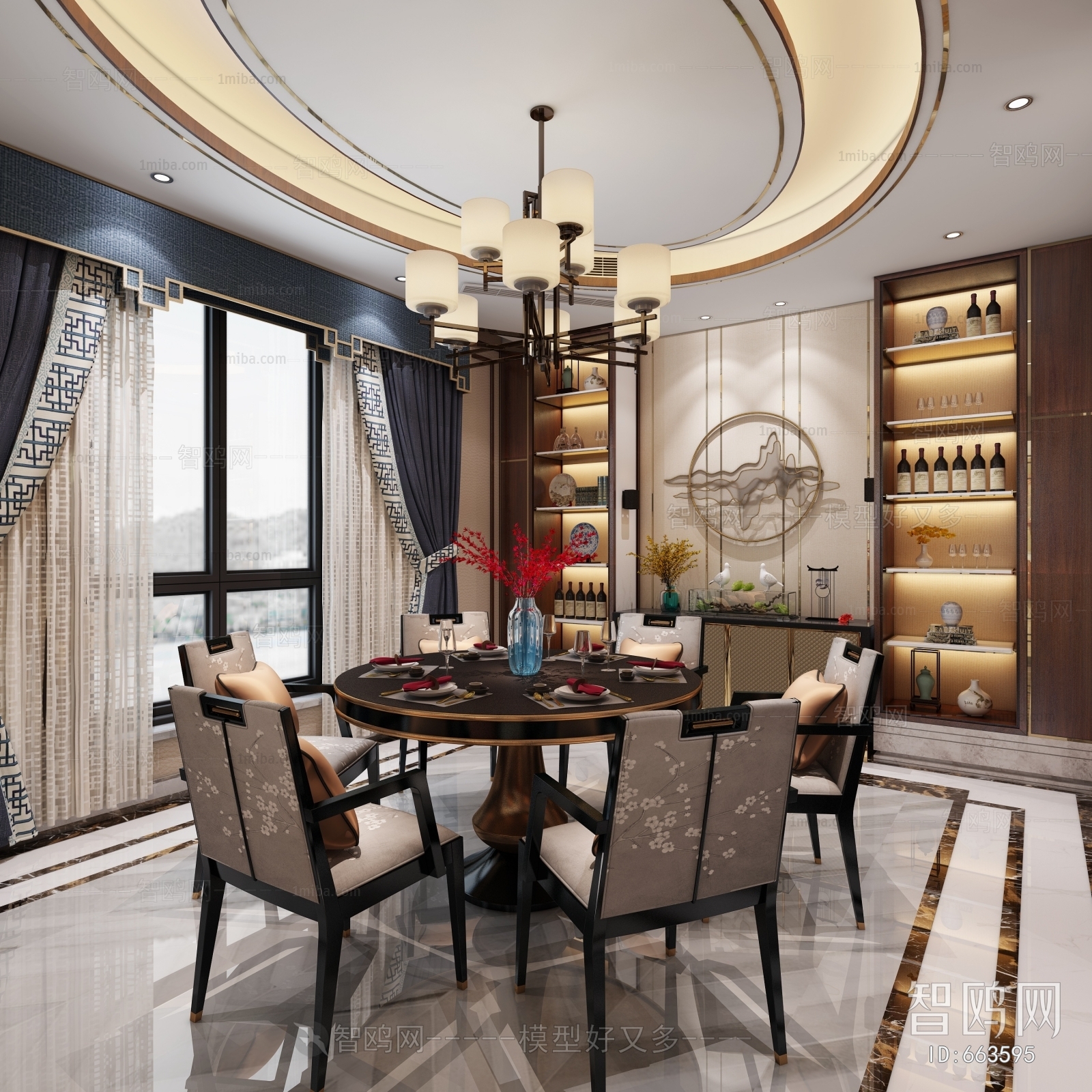 New Chinese Style Dining Room