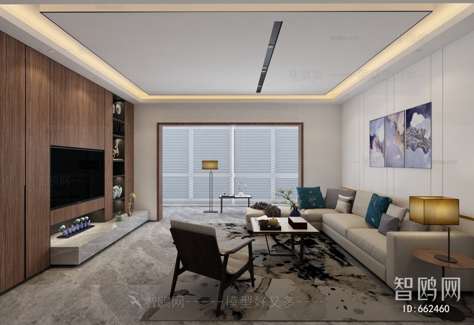 New Chinese Style A Living Room