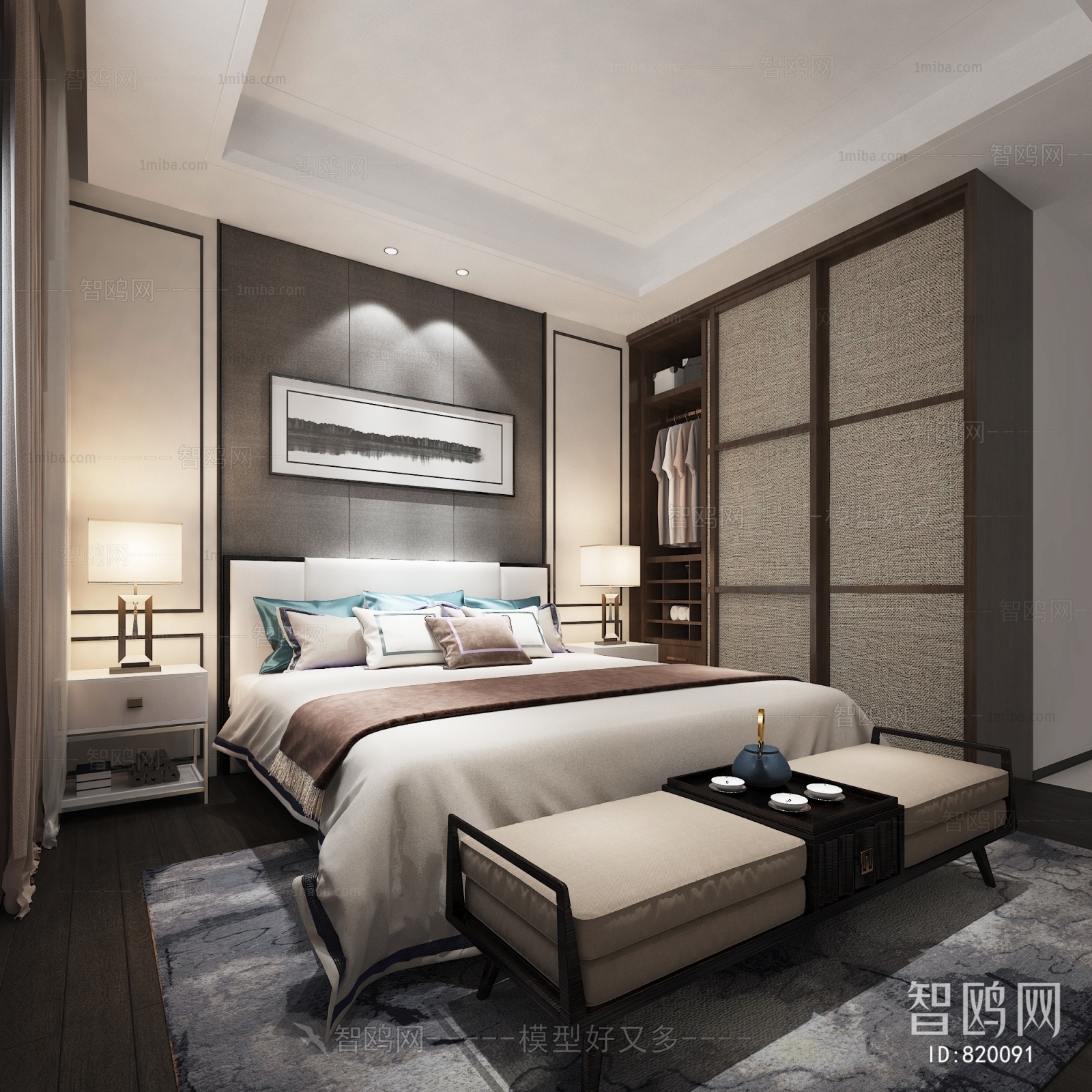 New Chinese Style Bedroom