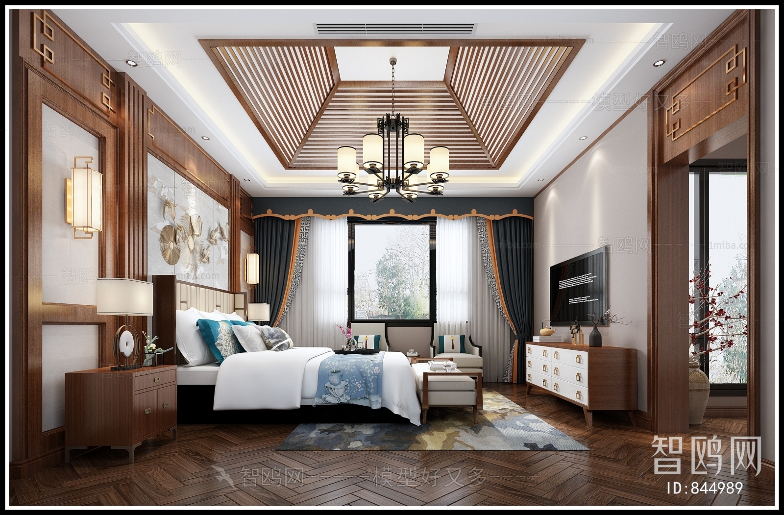 New Chinese Style Bedroom